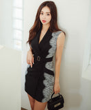 ミニドレス  新作  着痩せ  高見え レース YT2-ZED880978E