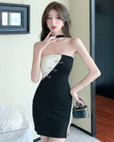 ミニドレス 新作 高見え セクシー 背露出 YT2-LQE0264