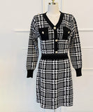 ミニドレス  着痩せ 新作 千鳥柄 高級 YT2-MLS4976