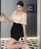 【3色】ミニドレス セクシー  着痩せ 新作 YT2-MLS459