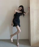 【2色】ミニドレス キャバドレスセクシー 背露出 着痩せ YT2-LQE6220H427