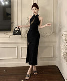 膝丈ドレス キャバドレス チャイナドレス 気質 着痩せ セクシー YH2-ZED885380DXH238B