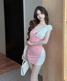 【3色】ミニドレス キャバドレス party 谷間露出 おしゃれ セクシー 女性魅力 YH2-DD6534