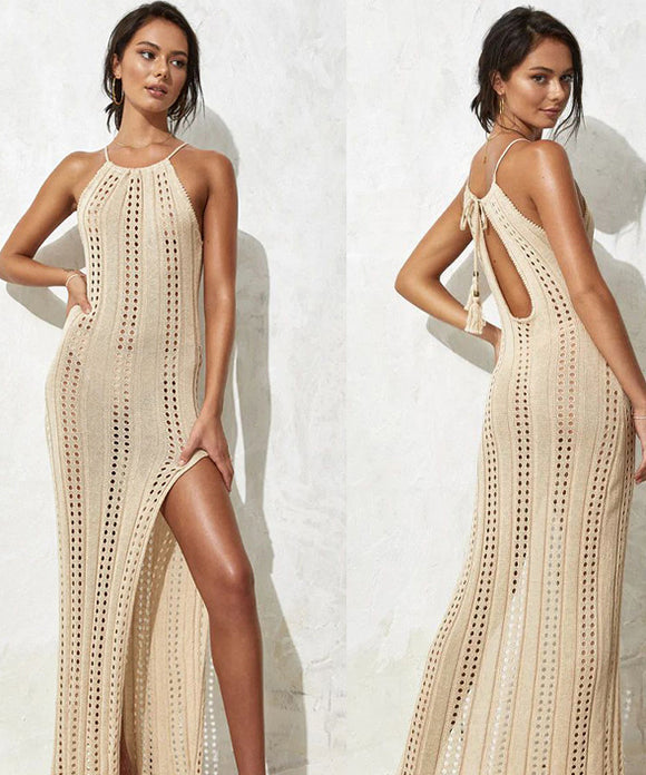 【3色】サンドレス ビーチ 旅行 海辺 スリット セクシー ハワイ XH2-MX-ZS2116