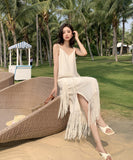 サンドレス 海辺 旅行 着瘦せ 大人可愛い お洒落 XH2-QJ1182