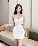 【4色】ミニドレス キャバドレス ホルターネック セクシー キラキラ チュール パーティー 指名 ナイトクラブ XH2-YM8861