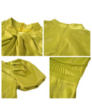 【手作り】膝丈ドレス 高品質 おしゃれ  パフスリーブ エレガント 宴会 高級感 XH2-JY30068