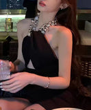 ミニドレス セクシー party ホルターネック 谷間見せ ナイトクラブ 宴会 XH2-MYK9935