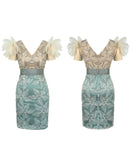 【手作り】ミニドレス 高品質 おしゃれ レース 小顔効果 チュール エレガント 宴会 XH2-JY20339