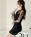 minidress キャバドレス 総レース セクシー チュール セクシー エレガント XH2-ZED882739BH506