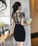 ミニドレス キャバドレス レース 新作 かわいい 谷間魅せ セクシー XH2-YM8802