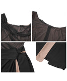 【手作り】膝丈ドレス キャバドレス セクシー 着瘦せ お洒落 非対称 チュール 脚長効果 XH2-JY20517