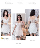 【2色】ミニドレス キャバドレス Aライン レース 谷間見せ 指名 気質 セクシー 大人可愛い XH2-JX5058