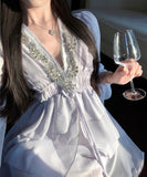 ミニドレス Aライン キラキラ エレガント セクシー 谷間見せ XH2-ZED88480DXH342