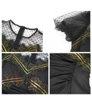 【手作り】膝丈ドレス 高品質 パフスリーブ エレガント 気質 セクシー XH2-JY40062