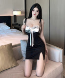 【3色】ミニドレス キャバドレス 乙女心 リボン 大人可愛い XH2-DD4381