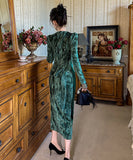 手作り 膝丈ドレス レース 高級感 スリート エレガント 気質 セレブ風 宴会 XH-JY20993