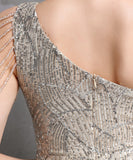 【5色】ロングドレス 高品質 キラキラ ナイトドレス 宴会 ワンショルダー 演奏会 XH2-YEY18519#