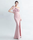 【5色】ロングドレス Party ワンショルダー セクシー キャバドレス セクシー 誕生日 演奏会 宴会 XH2-YEY19967#