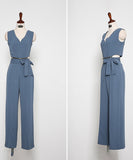 【2色】ワイドパンツ 新作 かわいい ゴージャス おしゃれ Vネック セクシー XH2-ZED880578E