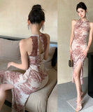 ロングドレス 花柄 セクシー 気質 エレガント レース XH2-ZED889731GT347