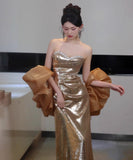 ロングドレス キャバドレス ベアトップ セクシー 宴会 ナイトクラブ エレガント キラキラ XH2-JZ002