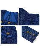 ミニドレス 手作り 秋新作 セレブ風 ツイード 小顔効果 スクエアネック エレガント XH2-JY20784