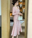 手作り ツイードドレス セレブ風 高級感 キラキラ エレガント 着痩せ 気質 韓国っぽ XH2-JY50696