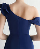 【6色】ロングドレス ナイトドレス 宴会 ワンショルダー フリル 演奏会 誕生日 XH2-YEY19559#