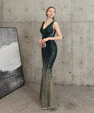 【5色】ロングドレス 高品質 キラキラ ナイトドレス 宴会 マーメイド 演奏会 XH2-YEY18079#