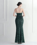 【7色】ロングドレス キラキラ パーティードレス オフショルダー お姫様 誕生日 演奏会 宴会 XH2-YEY19768#