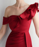 【6色】ロングドレス ナイトドレス 宴会 ワンショルダー フリル 演奏会 誕生日 XH2-YEY19559#