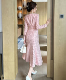 手作り ツイードドレス セレブ風 高級感 キラキラ エレガント 着痩せ 気質 韓国っぽ XH2-JY50696