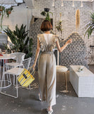 【2色】ワイドパンツ おしゃれ 着痩せ 通勤 かわいい フリル XH2-YF1148