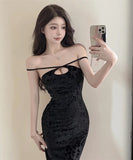 ロングドレス セクシー 谷間見せ キャバクラ ナイトクラブ XH2-ZED886076DXH348A