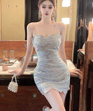 ミニドレス キラキラ キャバドレス セクシー ナイトクラブ party 指名 XH2-DD5940