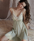 【2点セット】2色 パジャマ セクシー ルームウェア レース 勝負下着 Vネック YH8-GR3924