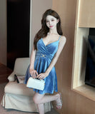 【2色】ミニドレス Aライン キャバドレス セクシー 谷間見せ セクシー 大人可愛い XH2-DD7545