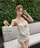 black&white ミニドレス キャバドレス セクシー 肌見せ レース パーティー 指名 おしゃれ XH2-MXX6685