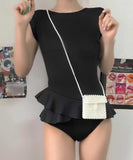 【2色】M-XXL モノキニ 水着 バックレス フリル ワンピース 着痩せ ビキニ海 露出控え カワセクシー ビーチ XH7-PB23