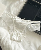 【４色】パンツ セット パンティ セクシー レースショーツ レディース 紐パン ストリングショーツ ローライズ コットン クロッチ付き　KS8-SMY3855