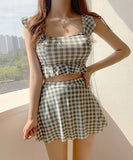 【5色】ビキニ 水着 モノキニ ワンピース 体型カバー 温泉 清楚感 大人可愛い XH7-GM-adn007