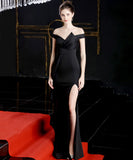 【5色】ロングドレス 高品質 ナイトドレス 宴会 オフショルダー 演奏会 XH2-YEY16655#