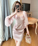 ミニドレス キャバドレス カワセクシー レディース Sweet スクエアネック XH2-JY20332