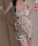 【上下2点セット】ルームウェア カワセクシー 水玉柄 パジャマ 純欲風 XH8-GR3684