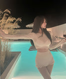 【3点セット】ビキニ モノキニ ハイウエスト ホルターネック セクシー 海辺 おしゃれ感 水着 着痩せ hot girl ビーチ　XH2-PBadn55