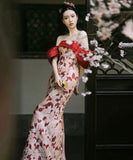 ロングドレス 宴会 演奏会 オフショルダー セクシー エレガント 気質 XH2-DRX001