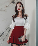 【2点セット】キャバドレス ミニドレス 可愛い セクシー オフショルダー 同伴 XH2-ZED883090HY