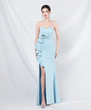 【5色】ロングドレス ナイトドレス ベアトップ スリート 宴会 演奏会 誕生日 XH2-YEY31319#