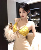 ミニドレス セクシー ホルターネック 谷間見せキャバドレスパーティー 気質 おしゃれ XH2-MXX2030